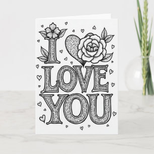 Einfache Ich liebe dich Swirls Karte