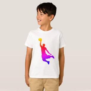 Einfache Illustration Basketball Player Regenbogen T-Shirt