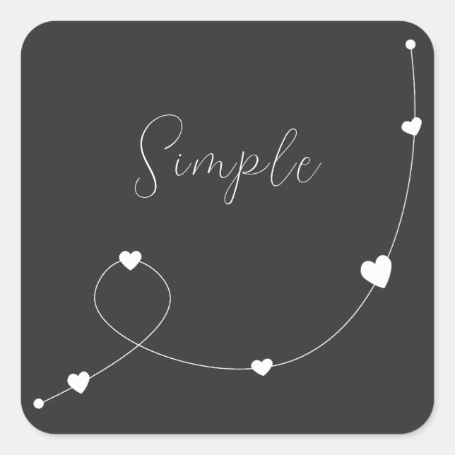 Einfache Illustration mit Herzen im minimalistisch Quadratischer Aufkleber (Vorderseite)