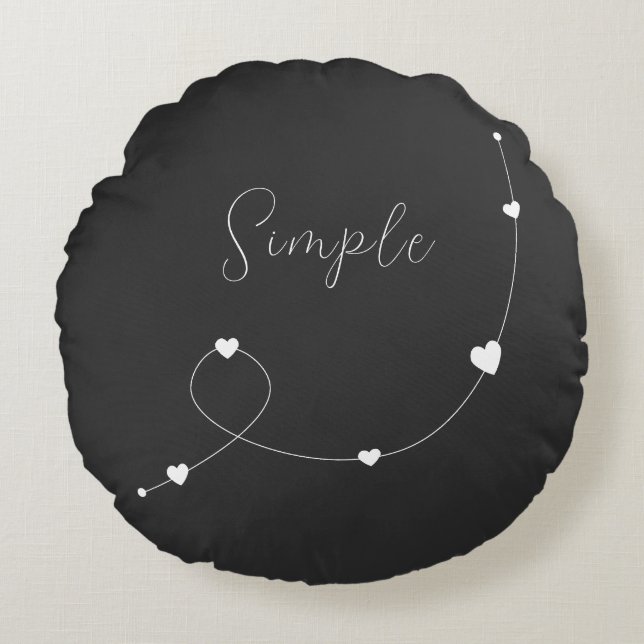 Einfache Illustration mit Herzen im minimalistisch Rundes Kissen (Vorderseite)