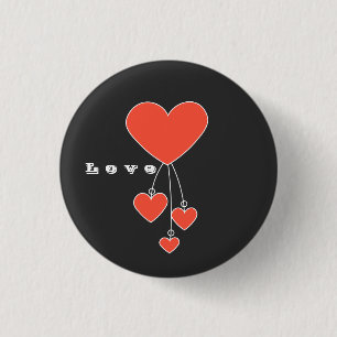 Einfache Illustration mit Scharlachtherzen "Liebe" Button