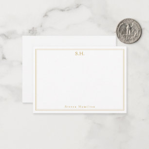 Einfache Imitate Gold 2 Monogramm Name Minimaler R Mitteilungskarte