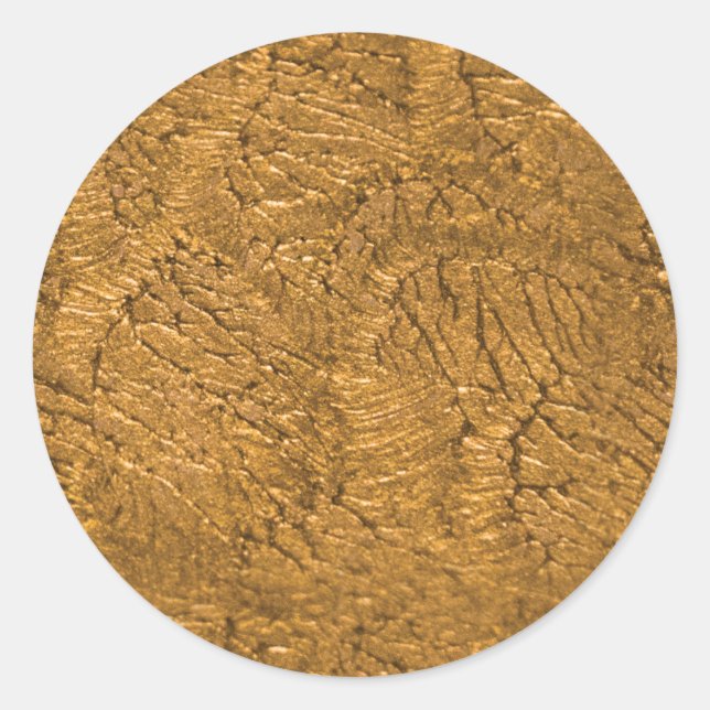 Einfache Imitate Gold. Runder Aufkleber (Vorderseite)