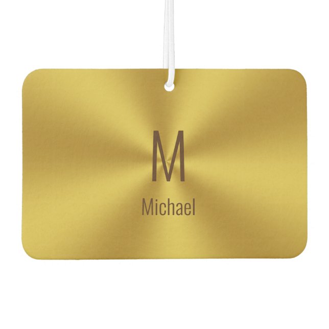Einfache Imitate Goldname und Monogramm Autolufterfrischer (Vorderseite)