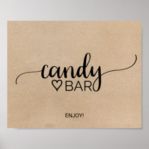 Einfache Imitate Kraft Calligraphy Candy Bar Sign Poster