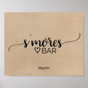 Einfache Imitate Kraft Calligraphy S'mores Bar Sig Poster