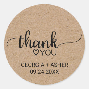 Einfache Imitate Kraft Calligraphy Vielen Dank für Runder Aufkleber