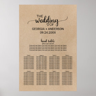 Einfache Imitate Kraft Kopftisch Hochzeitsdiagramm Poster