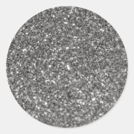 Einfache Imitate Metallisches Silber. Runder Aufkleber