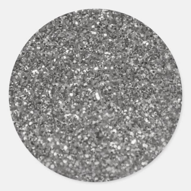 Einfache Imitate Metallisches Silber. Runder Aufkleber (Vorderseite)
