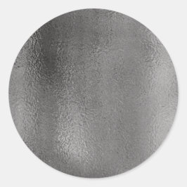 Einfache Imitate Metallisches Silber. Runder Aufkleber