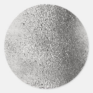 Einfache Imitate Metallisches Silber. Runder Aufkleber