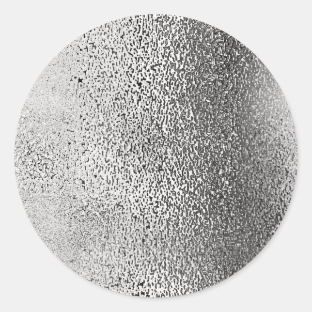 Einfache Imitate Metallisches Silber. Runder Aufkleber (Vorderseite)