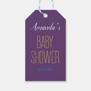 Einfache Indigo-Gelb-Moderne Minimalistische Babyp Geschenkanhänger