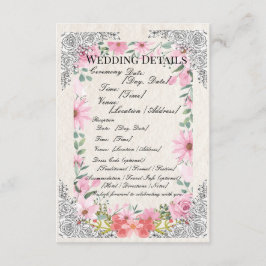 Einfache indische Hochzeitsdetails Karte | Elegant