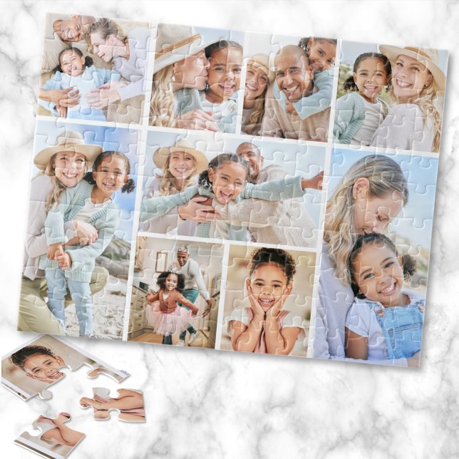 Einfache individuelle Familienfotocollage (Simple Custom Family Photo Collage jigsaw puzzle )