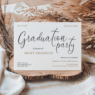 Einfache Informelle Typografie-Gold-Graduierungspa Einladung