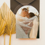 Einfache Initialen Elegante Calligrafy Arch Weddin Acryleinladungen<br><div class="desc">Verpassen Sie Ihre Hochzeit mit modernen und raffinierten Akrylakralen Einladungen, die sich wunderbar vor dem transparenten Hintergrund auszeichnen und einen einzigartigen, luxuriösen Effekt schaffen. Dieses schlichte und elegante Hochzeitsdesign zeigt die Initialen des Ehepaares in fett gedruckten Hauptstädte oben auf der Seite. Zwischen ihnen gibt es einen Skriptkalligraphie-Ampersand. Unten, die Namen...</div>