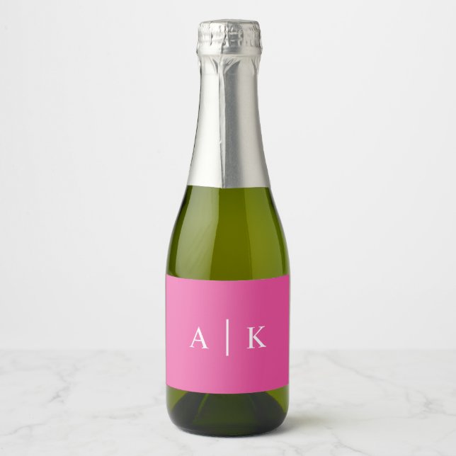 Einfache Initialen Monogramm hell Hot Pink (Vorderseite)