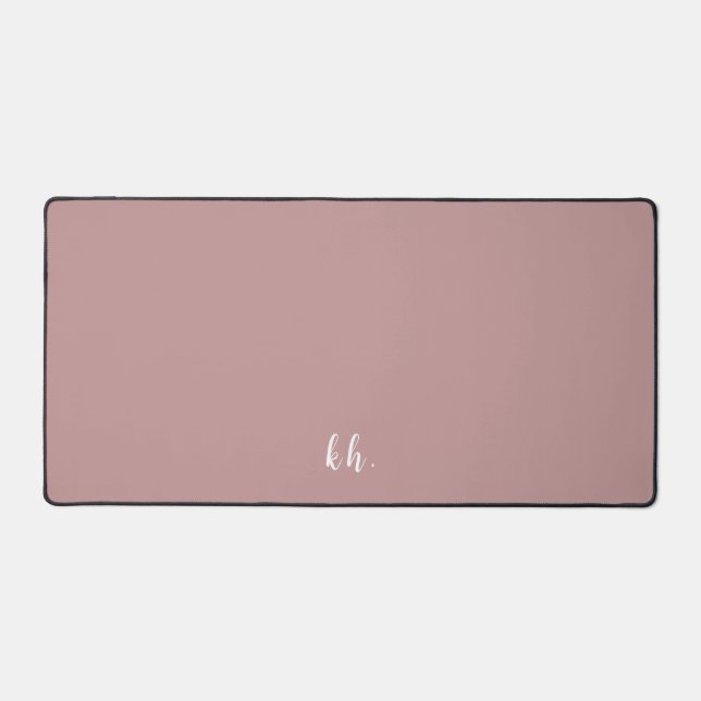 Einfache Initials Elegante Cursive Script-Rose Ros Schreibtischunterlage (Vorderseite)