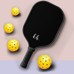 Einfache Initials Elegantes kursives Skript Schwar Pickleball Schläger