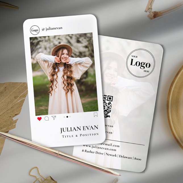Einfache Instagramm Profil Foto Weiße Visitenkarte (Von Creator hochgeladen)