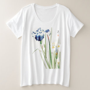 EINFACHE IRIS JAPANESE WOODBLOCK DRUCKER T - Shirt