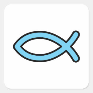 Einfache Jesus Fish Quadratischer Aufkleber