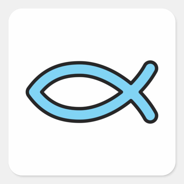 Einfache Jesus Fish Quadratischer Aufkleber (Vorderseite)