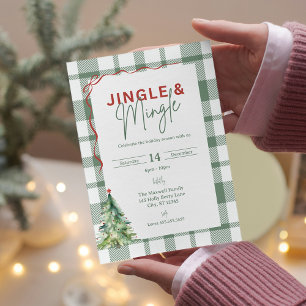 Einfache Jingle & Mingle Weihnachts-Party Einladun Einladungspostkarte