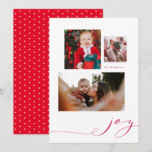 Einfache Joy Multi-Foto Ferienkarte Einladung (Vorne/Hinten)