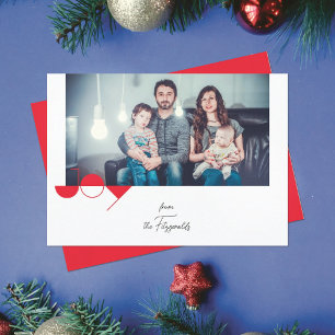 Einfache Joy Photo Weihnachtskarte Einladung