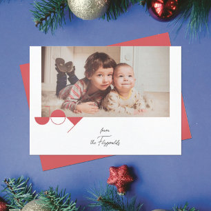 Einfache Joy Photo Weihnachtskarte Einladung