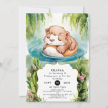 Einfache Joyful Otter Birthday