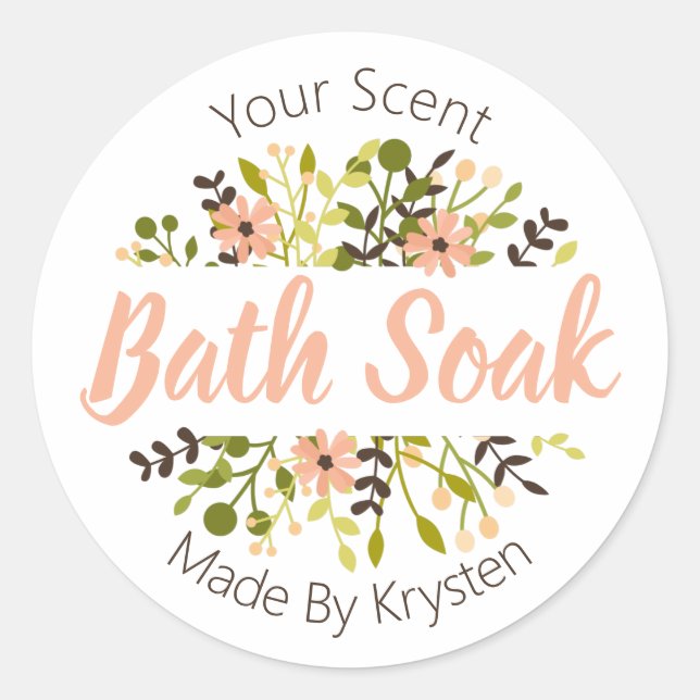 Einfache JoySpring Meadows Bath Bomb Salz Soak Runder Aufkleber (Vorderseite)