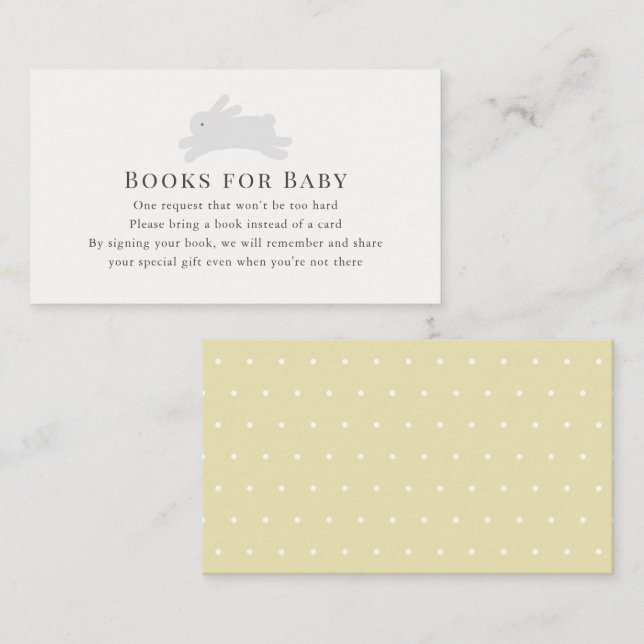 Einfache Jumping Bunny Book Request Enclosure Card Begleitkarte (Vorne/Hinten)