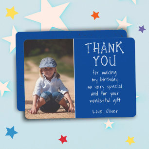 Einfache Junge Foto Kind zum Geburtstag Dankeskarte
