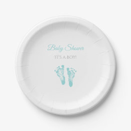 Einfache Jungen-Baby-Duschen-wertvolle blaue Pappteller