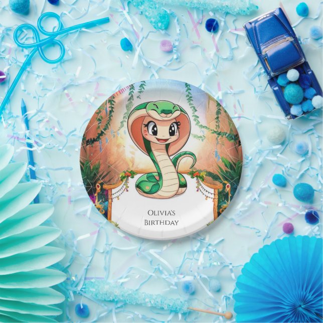 Einfache Jungle Snake Geburtstag Pappteller (Party)