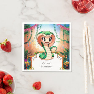 Einfache Jungle Snake Geburtstag Serviette