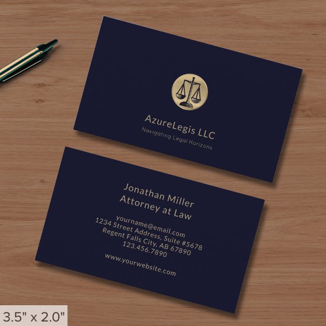 Einfache Juristenkarte mit Gold Emblem Visitenkarte (Von Creator hochgeladen)