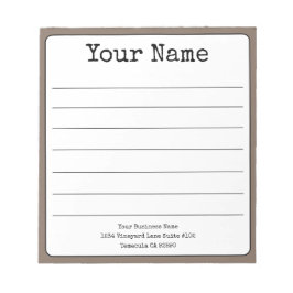 Einfache Kaffee Brown Retro Fügen Sie Ihren Namen Notizblock