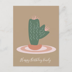 Einfache kaktusartige Illustration mit Stacheln Po Postkarte