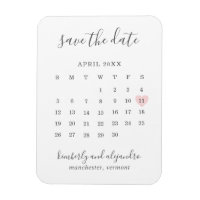 Einfache Kalenderpastel Rosa Herz Save the Date