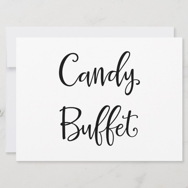 Einfache Kalligrafie | "Candy Buffet" Hochzeitszei (Vorderseite)
