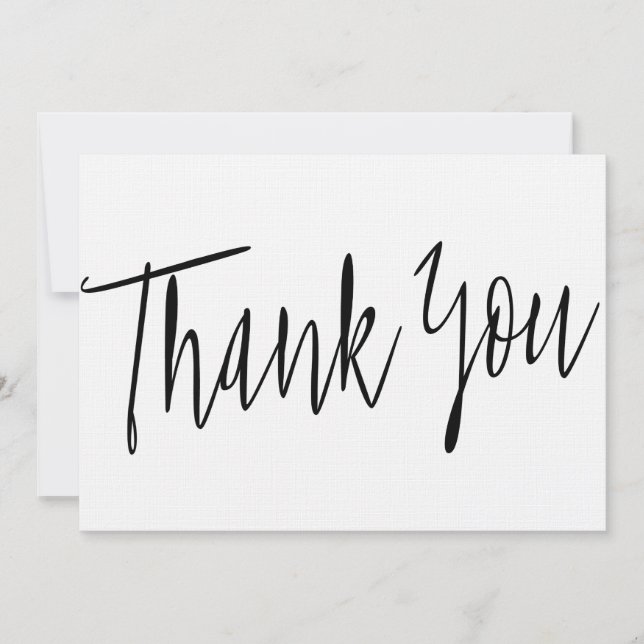 Einfache Kalligrafie "Danke" Dankeskarte (Vorderseite)