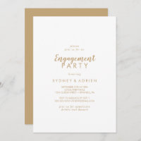 Einfache Kalligrafie | Gold Back Engagement Party