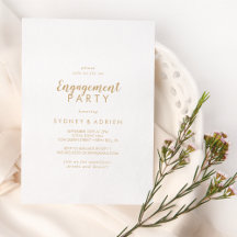 Einfache Kalligrafie | Gold Engagement Party