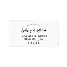 Einfache Kalligrafie-Hochzeit Rsvp-Adressetikett
