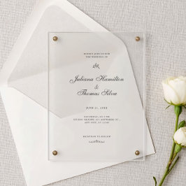 Einfache Kalligrafie Minimalistische Hochzeit Acryleinladungen